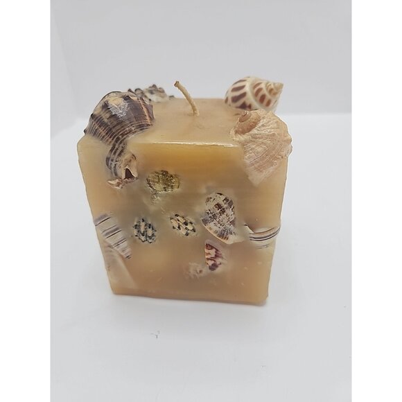 Vintage Hangmade Scented Gruvs Candles Made In USA Sea Shells 3 1/2" Square - Picture 5 of 10